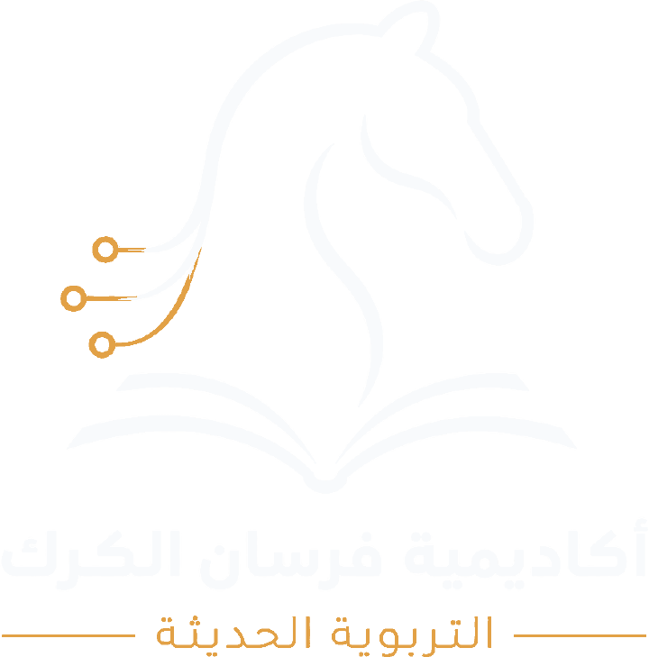 شعار أكاديمية فرسان الكرك: رأس فرس فوق كتاب مفتوح